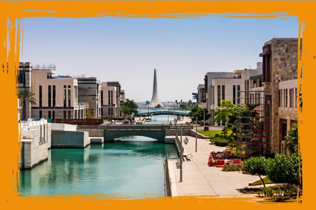 The canal in the King Abdullah University of Science and Technology (KAUST) campus, Thuwal, Saudi Arabia