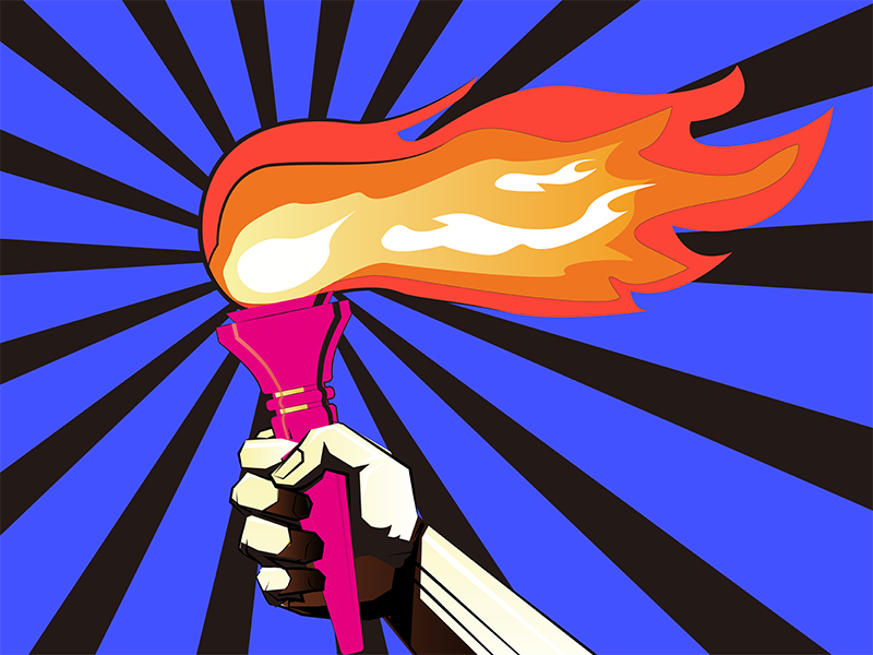 Illustration of torch representing academic freedom for spotlight 